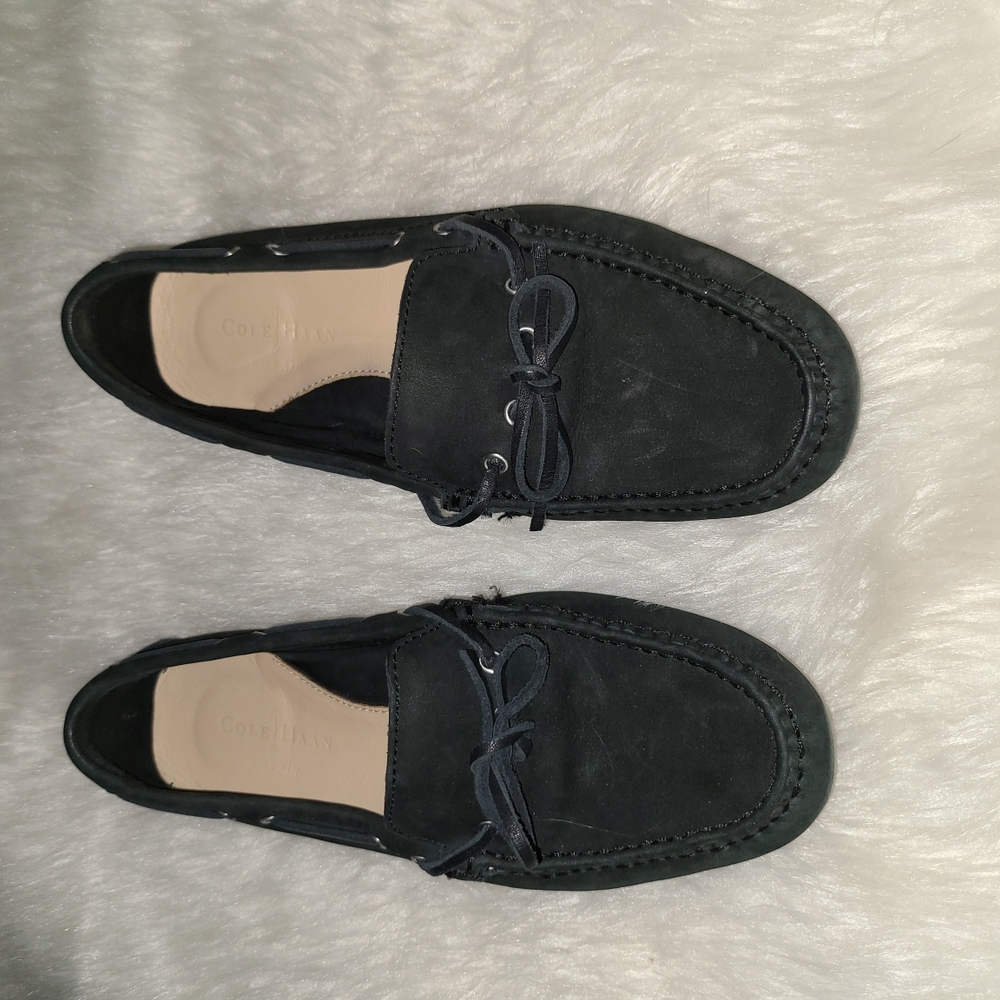 Cole Haan Size 6.5 Black Suede Leather Driving Loafers